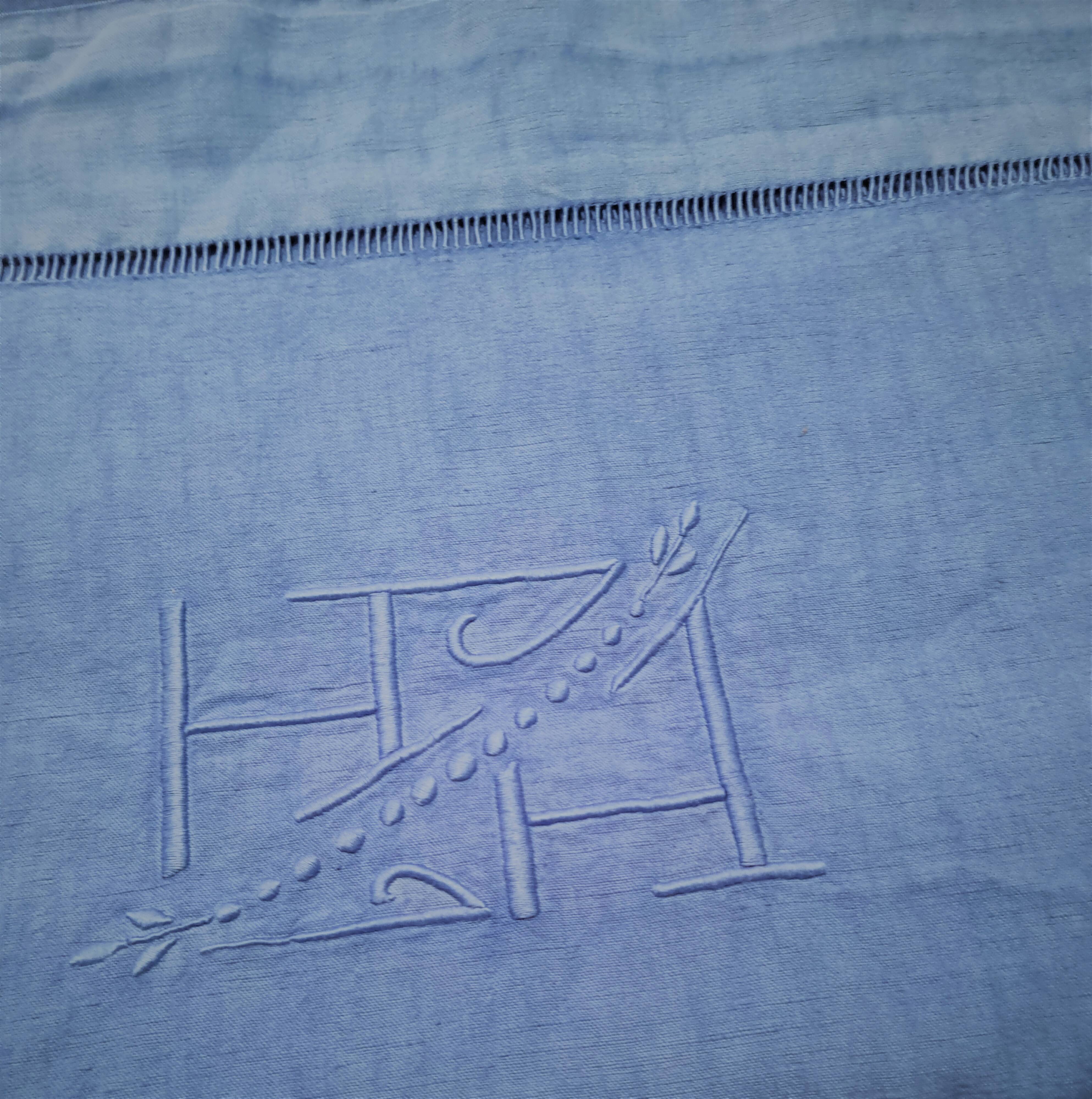 Linen cotton sheet blue Ocean