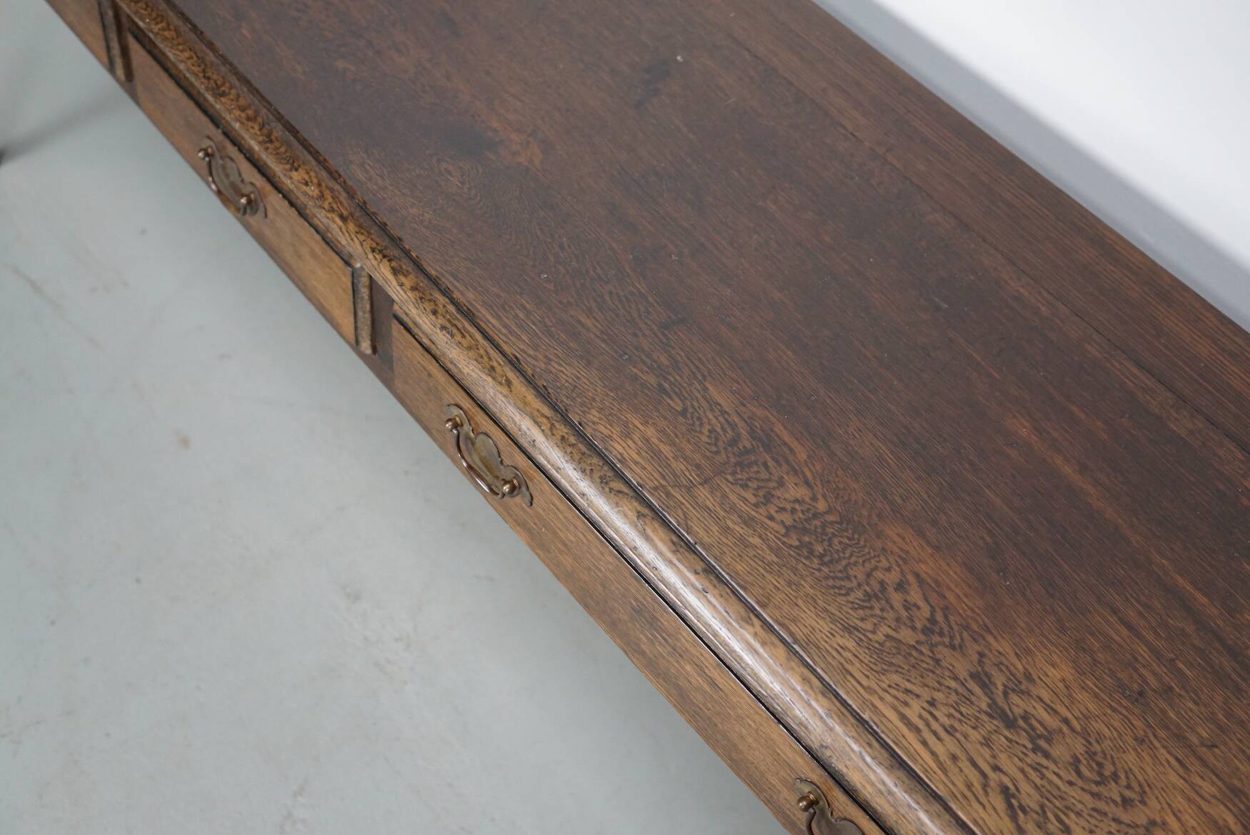 Vintage English Rustic Farmhouse Oak Side Table, 1950s