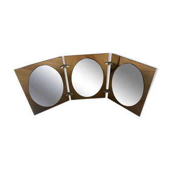 Two-tone smoked triptych mirror from the 60s