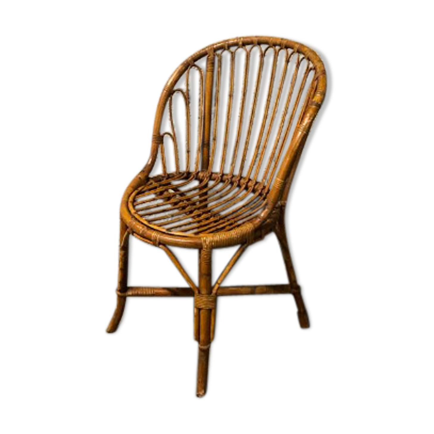 Vintage rattan basket chair