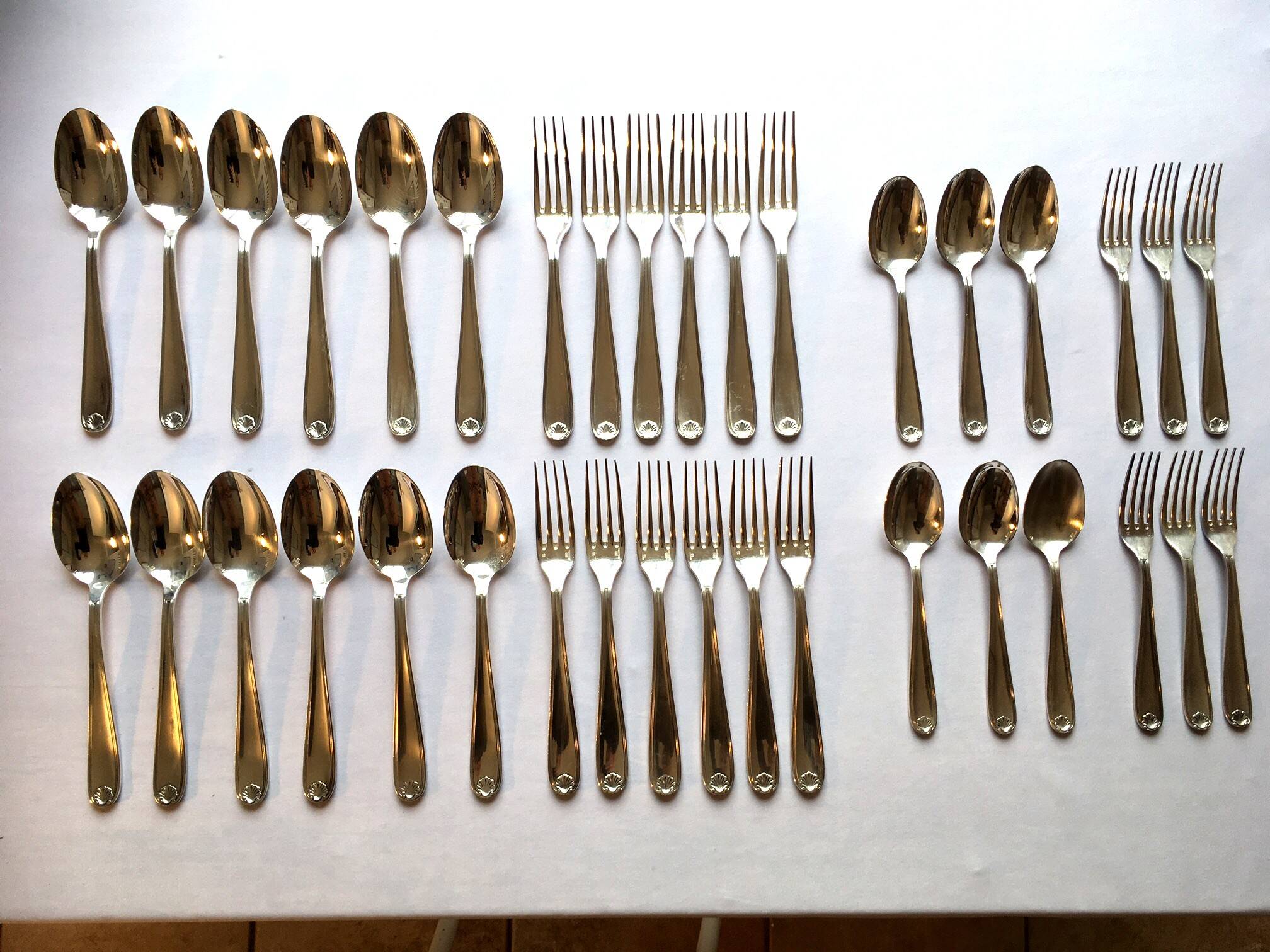 CHRISTOFLE silver-plated metal cutlery set, Printania model