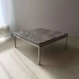 Mid-century coffee table natural stone chrome 1960s Netherlands