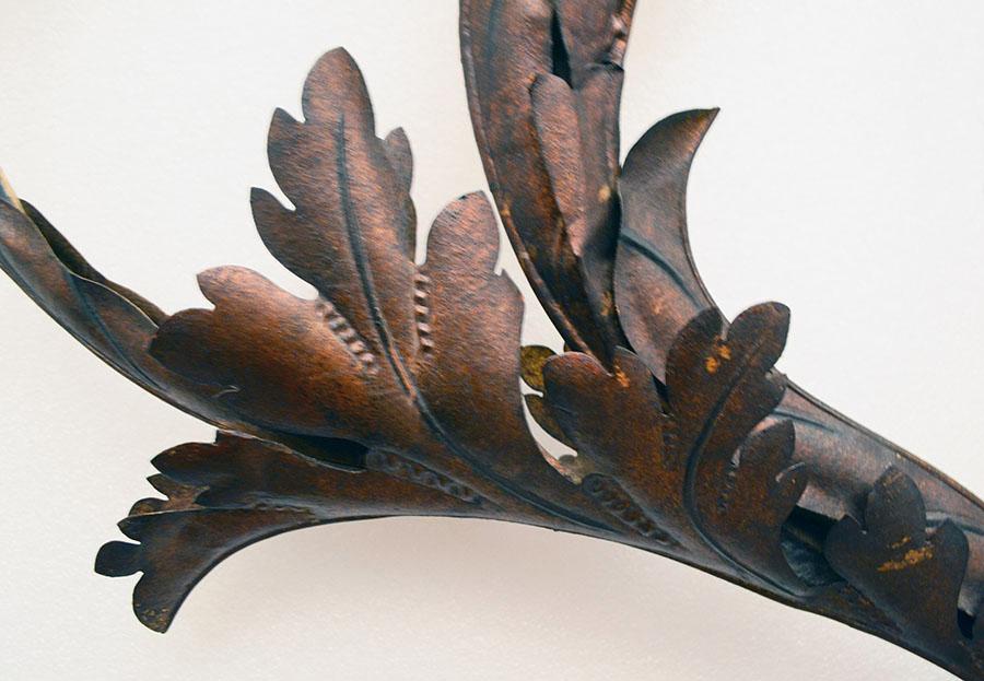 Apply wall floral vintage iron Italy, 1940