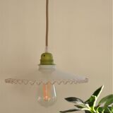 Opaline suspension, green-coloured metal socket