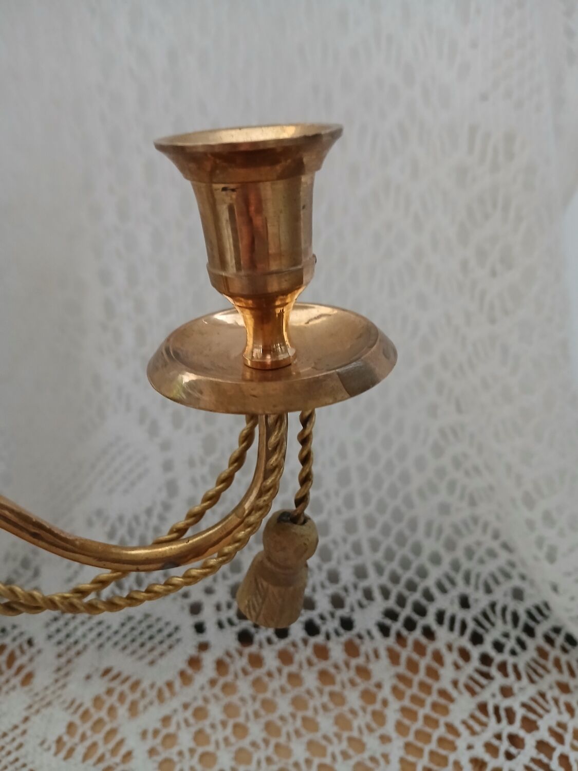 Antique metal chandelier with 3 arms