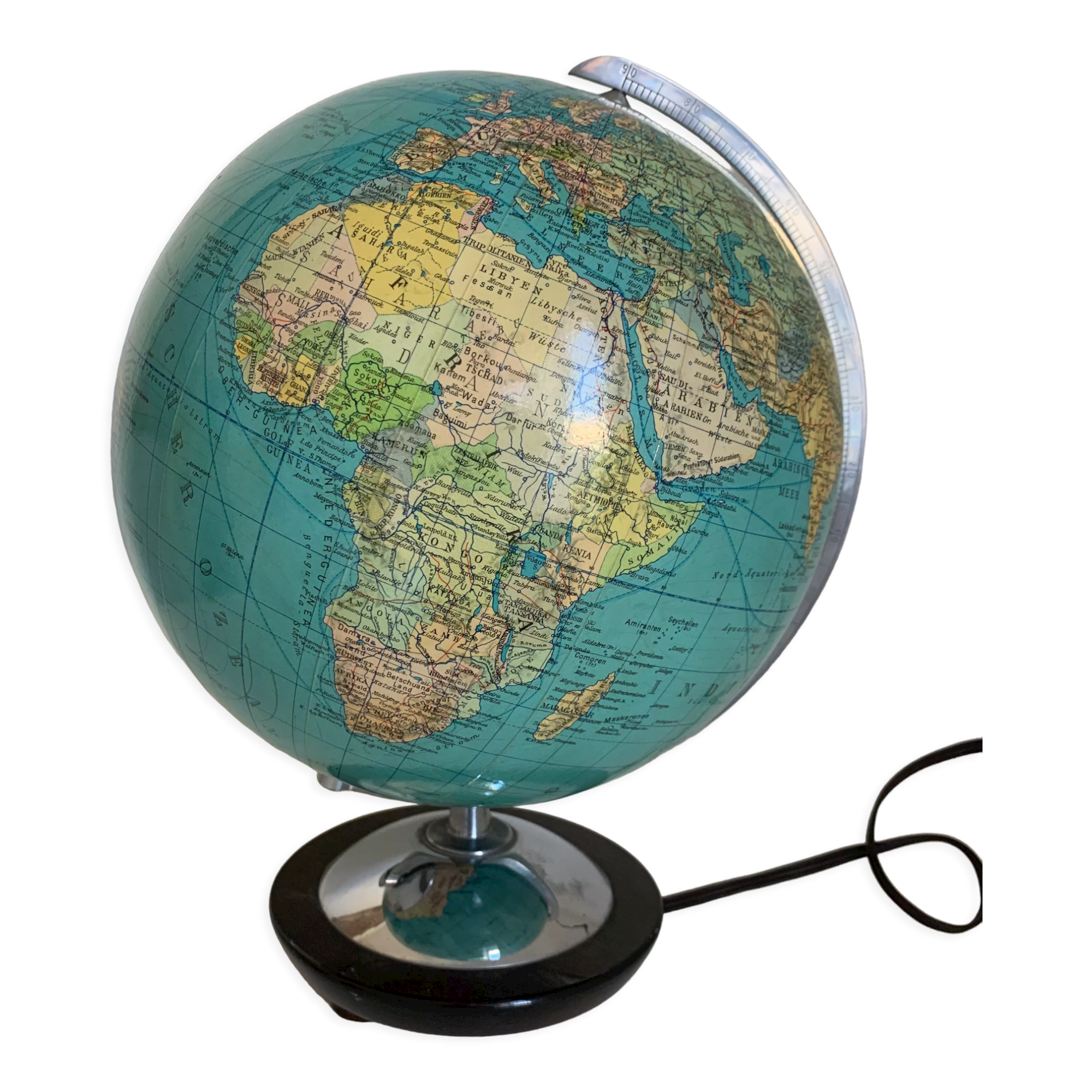 Vintage globe 1960 German glass Columbus duo - 34 cm