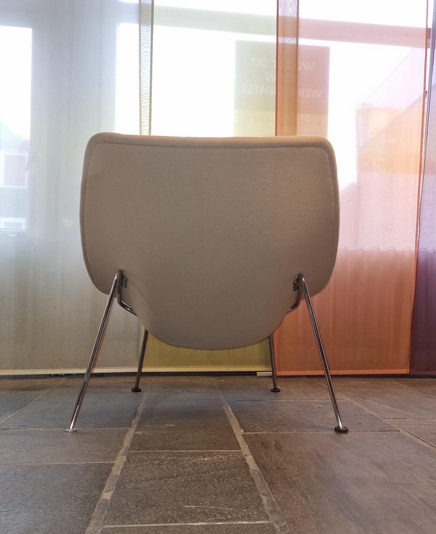 Pierre Paulin Oyster armchair reupholstered