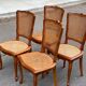 4 Louis XV chairs in solid wood and cane