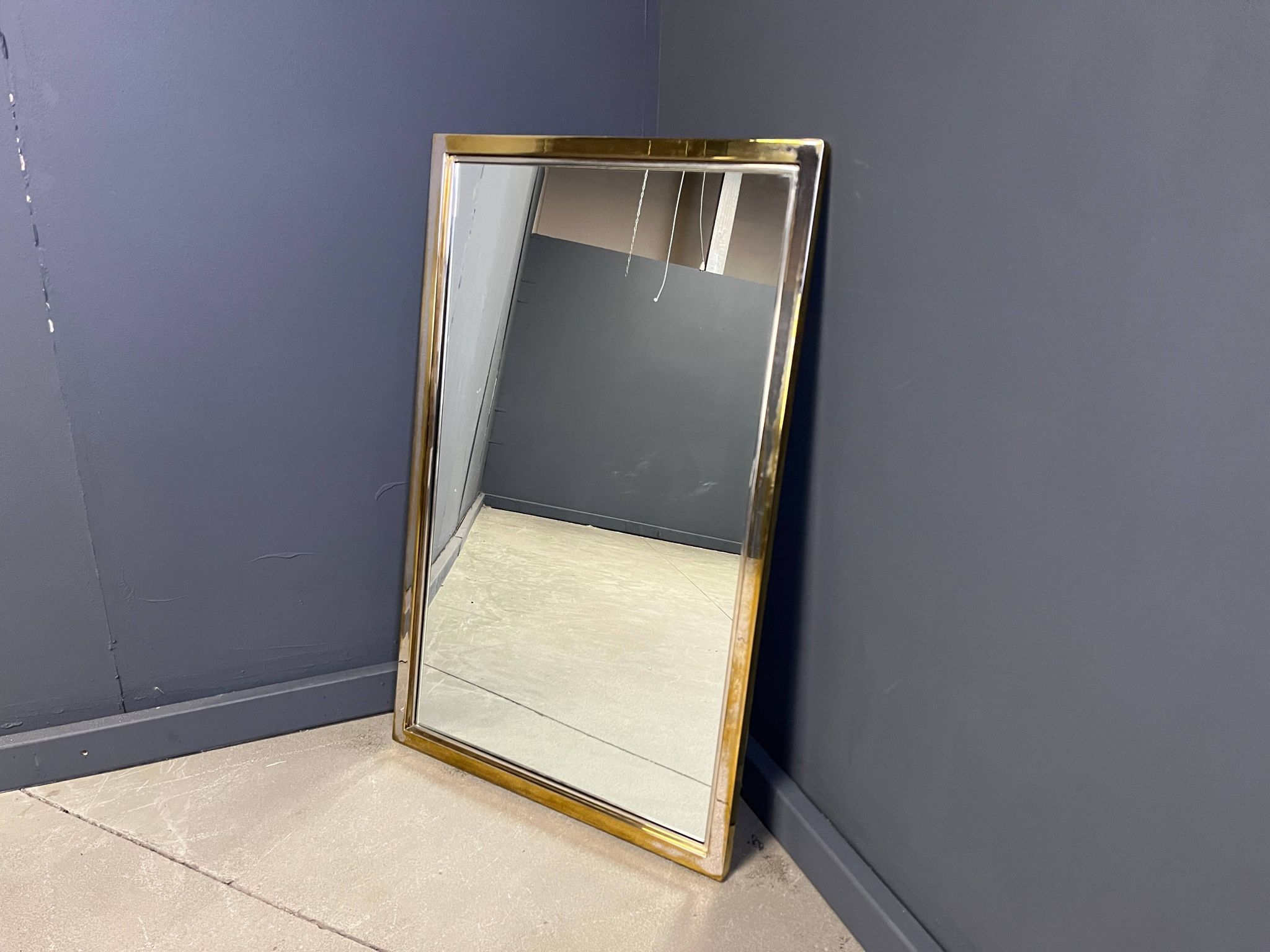 Vintage brass mirror by Belgochrom, 1970s
