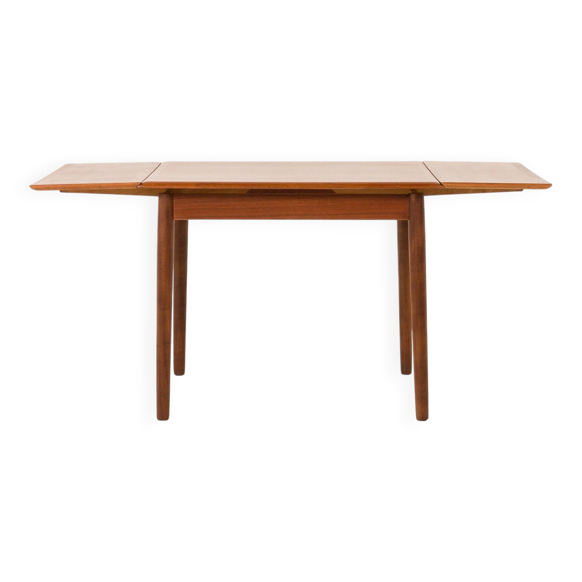 Small Danish square teak dining table with extensions, 1960s