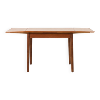 Small Danish square teak dining table with extensions, 1960s