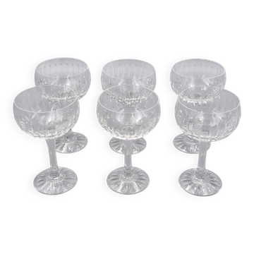 6 Vintage-Style Crystal Champagne Coupes, 1960s Style