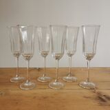 Service of 6 vintage luminarc champagne flutes