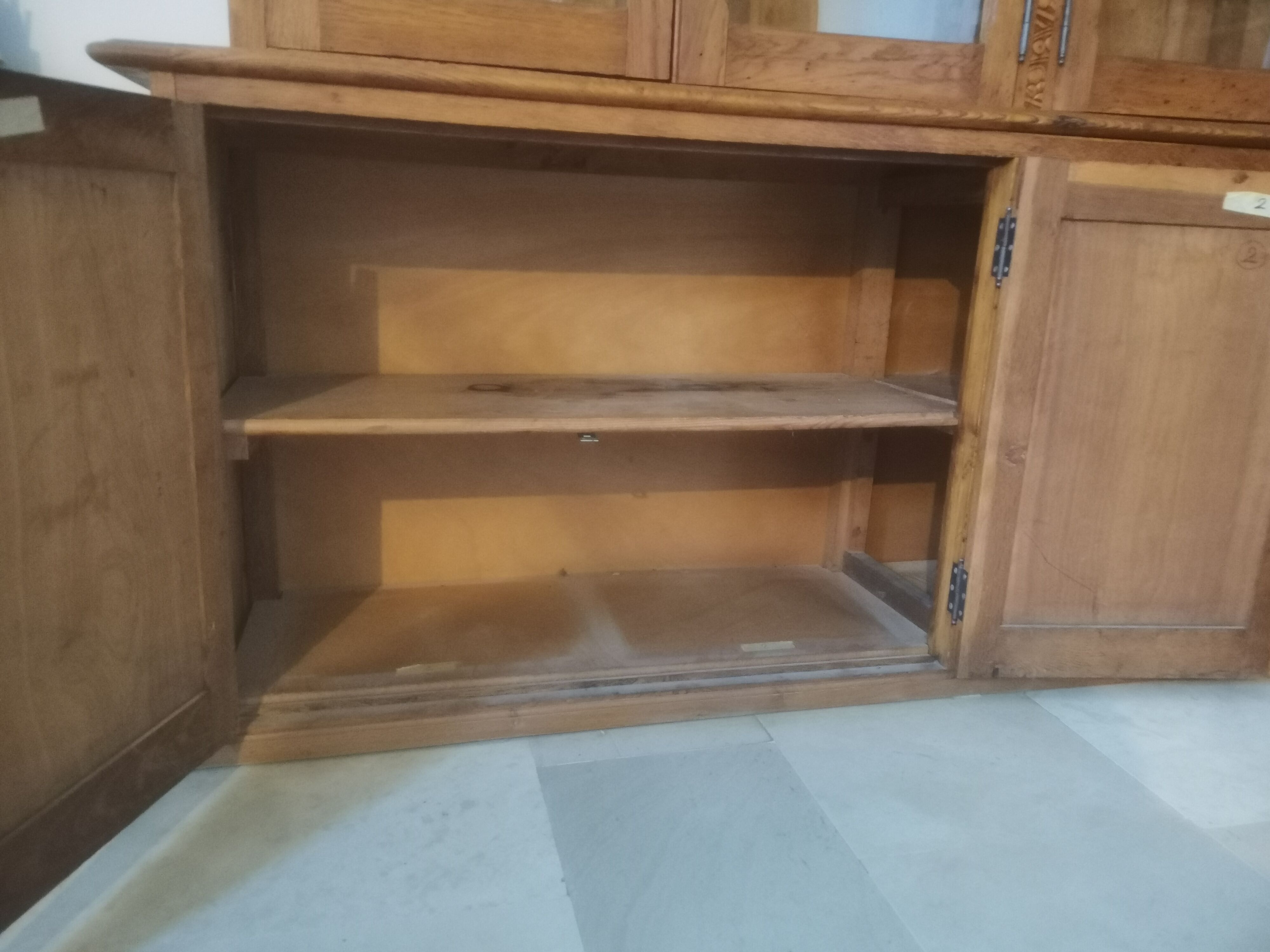 Old pharmacy furniture at an angle