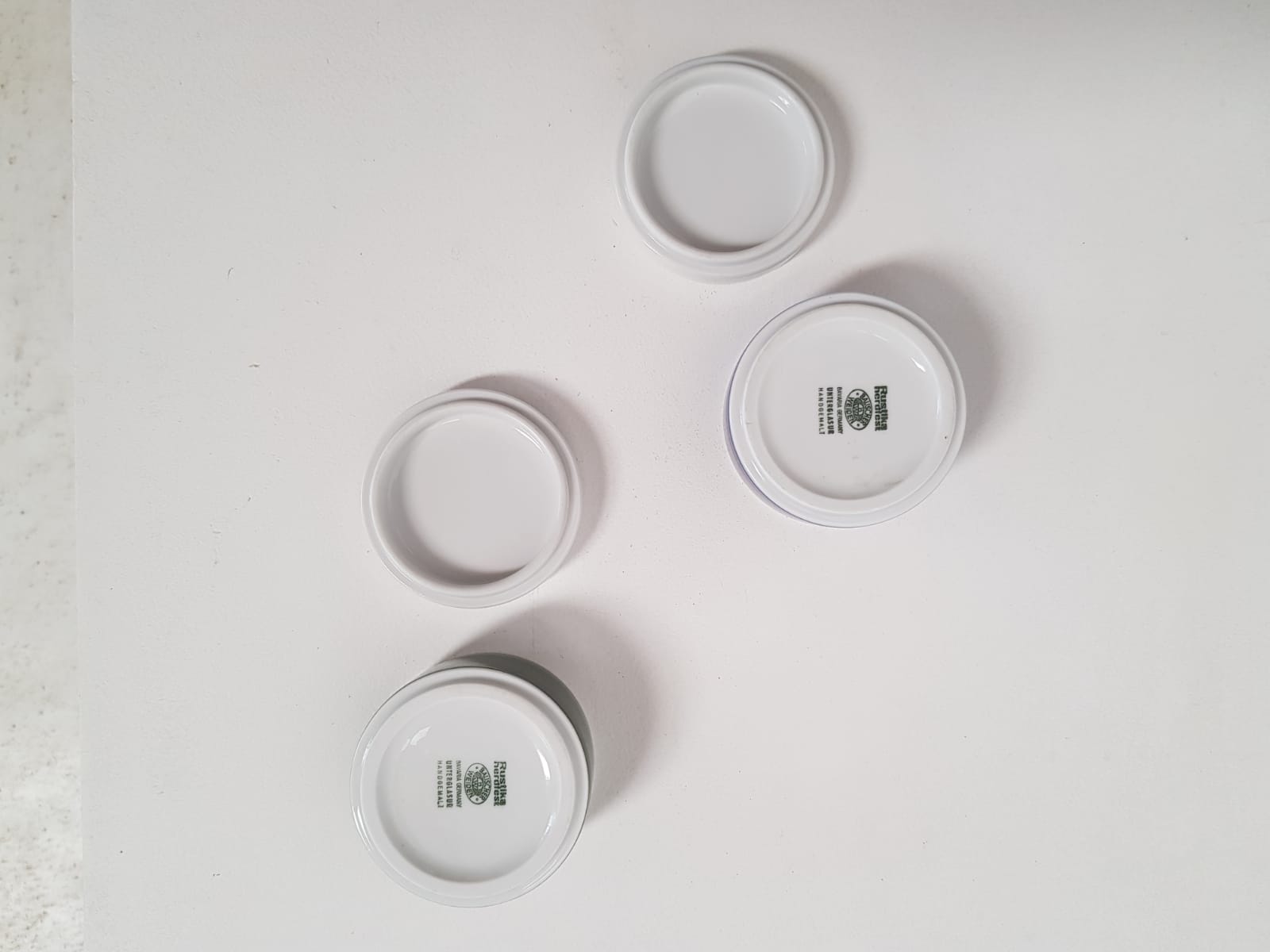 Vintage ceramic pot set with signed lid