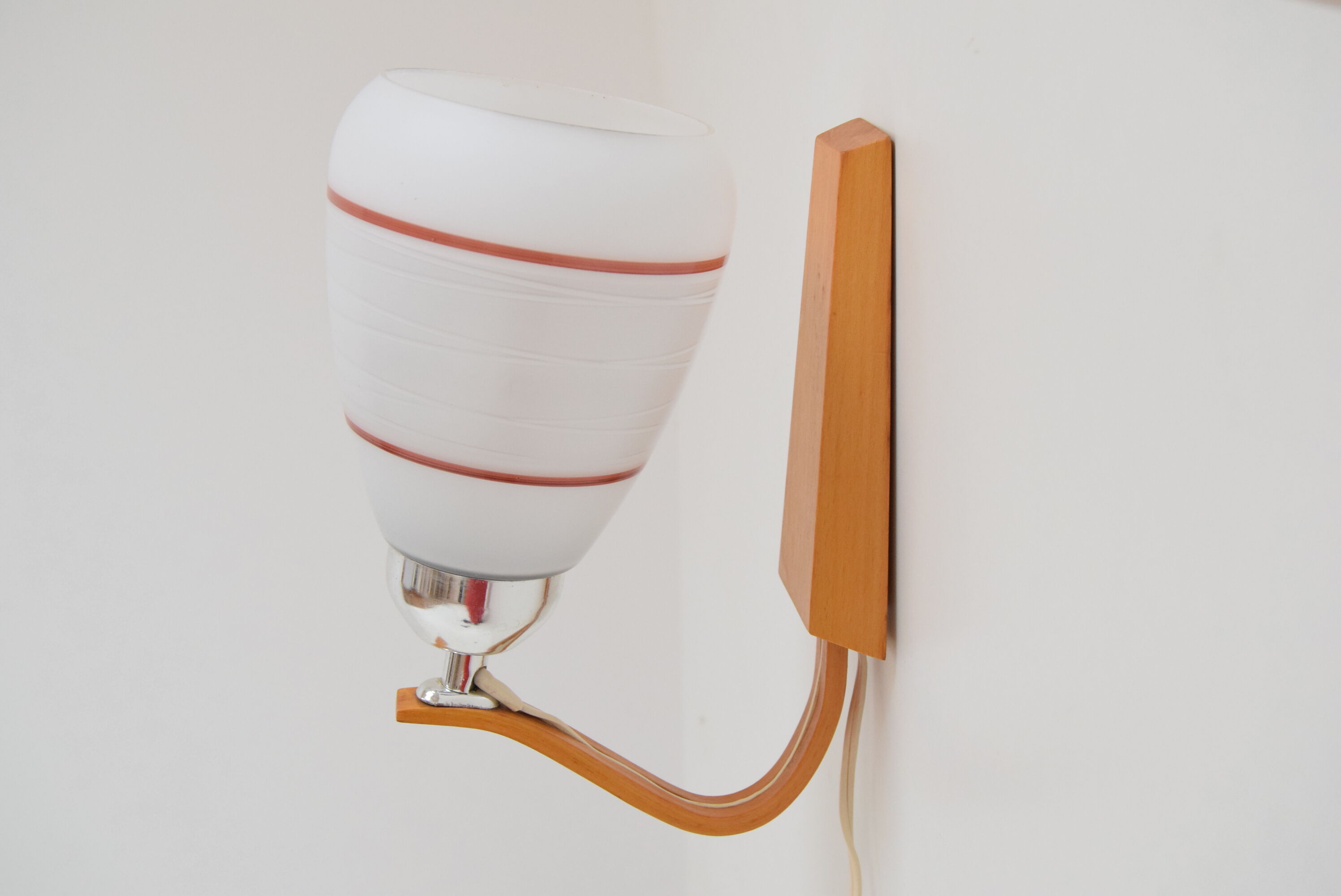 Mid-century wood wall lamp  by Drevo Humpolec, 1970