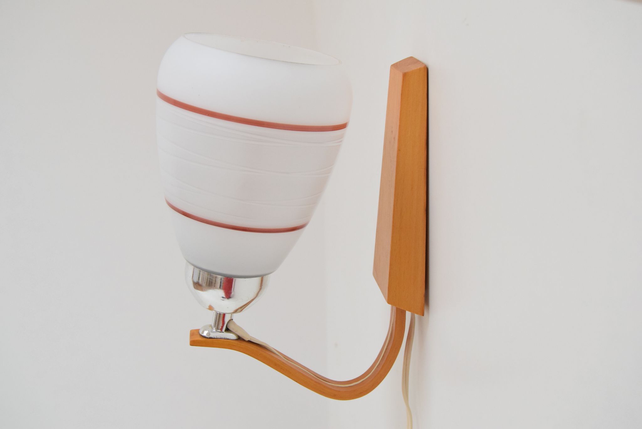 Mid-century wood wall lamp  by Drevo Humpolec, 1970