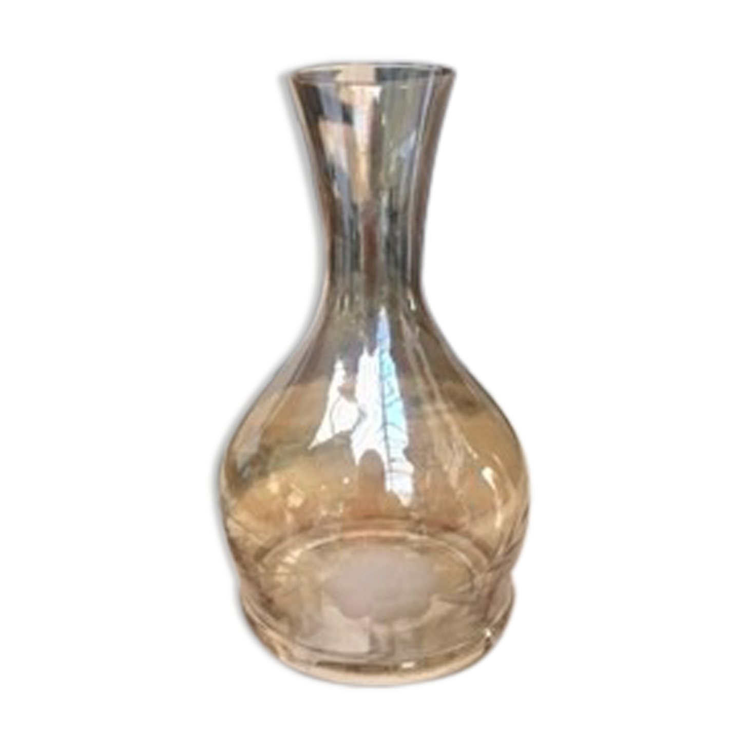 Engraved glass vase