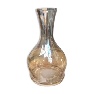 Engraved glass vase