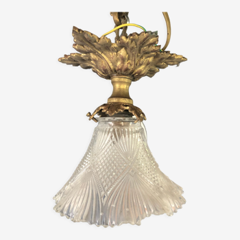 Bronze ceiling lamp with tulip