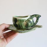 Pair of slip cups and saucers