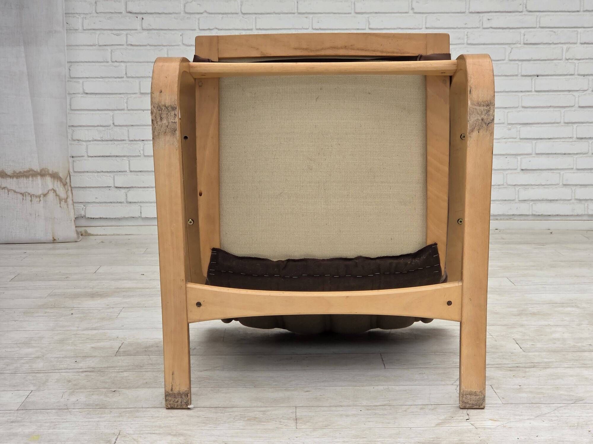 1970s, Swedish design by Åke Fribytter, armchair, leather, bentwood.