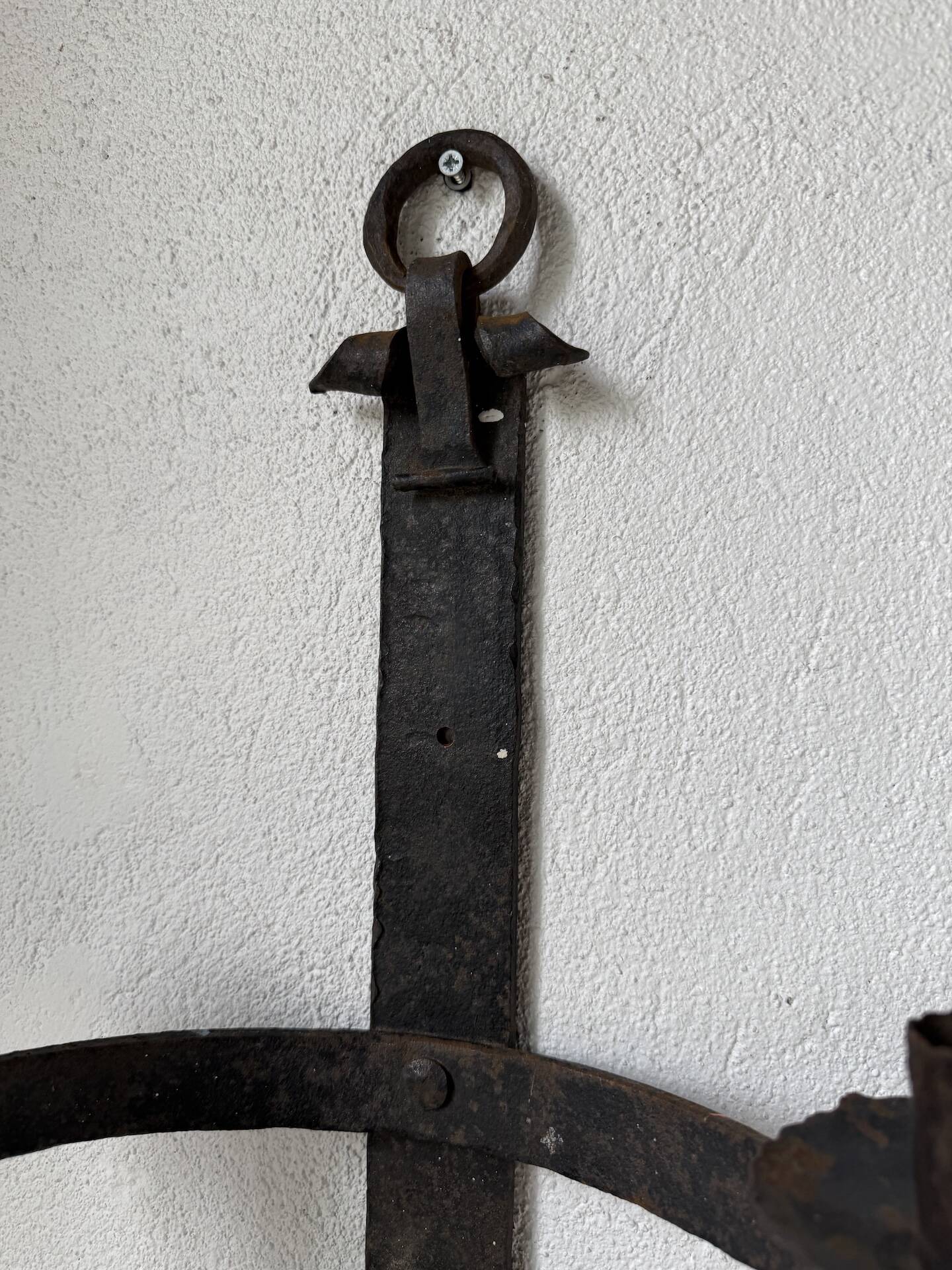 Wrought iron candle holders 1900 brutalist sconces