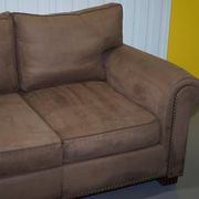 Ralph Lauren Jamaica velvet sofa pair with feather cushions.
