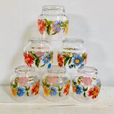 Six verres fleuris