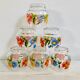 Six verres fleuris
