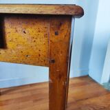 Antique farm table in solid blond walnut