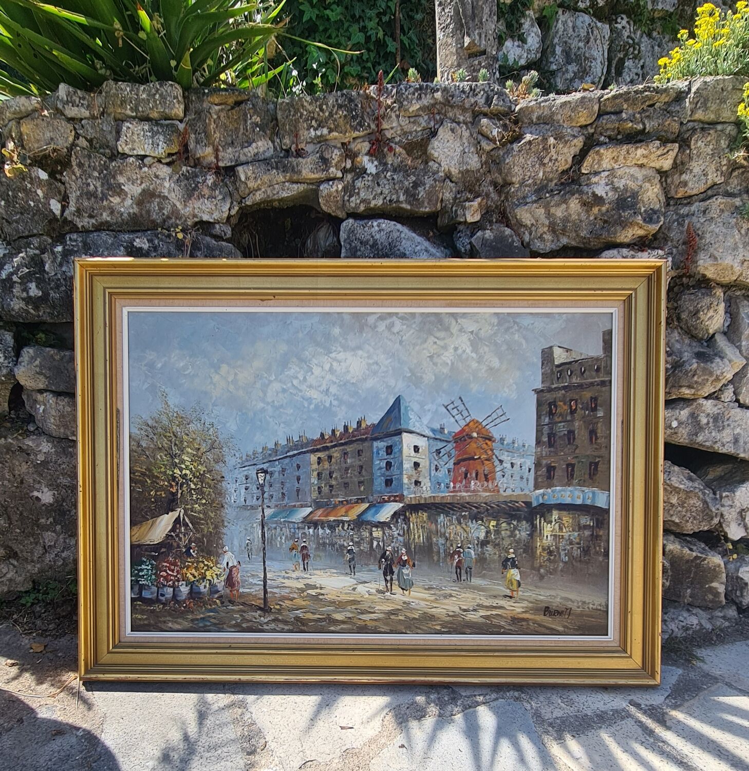 Painting on canvas "The Moulin Rouge" by C.Burnett