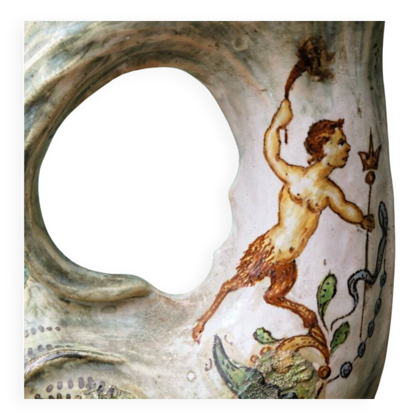 Aiguière dauphin, 19ème, style Renaissance, Molaroni Pesaro