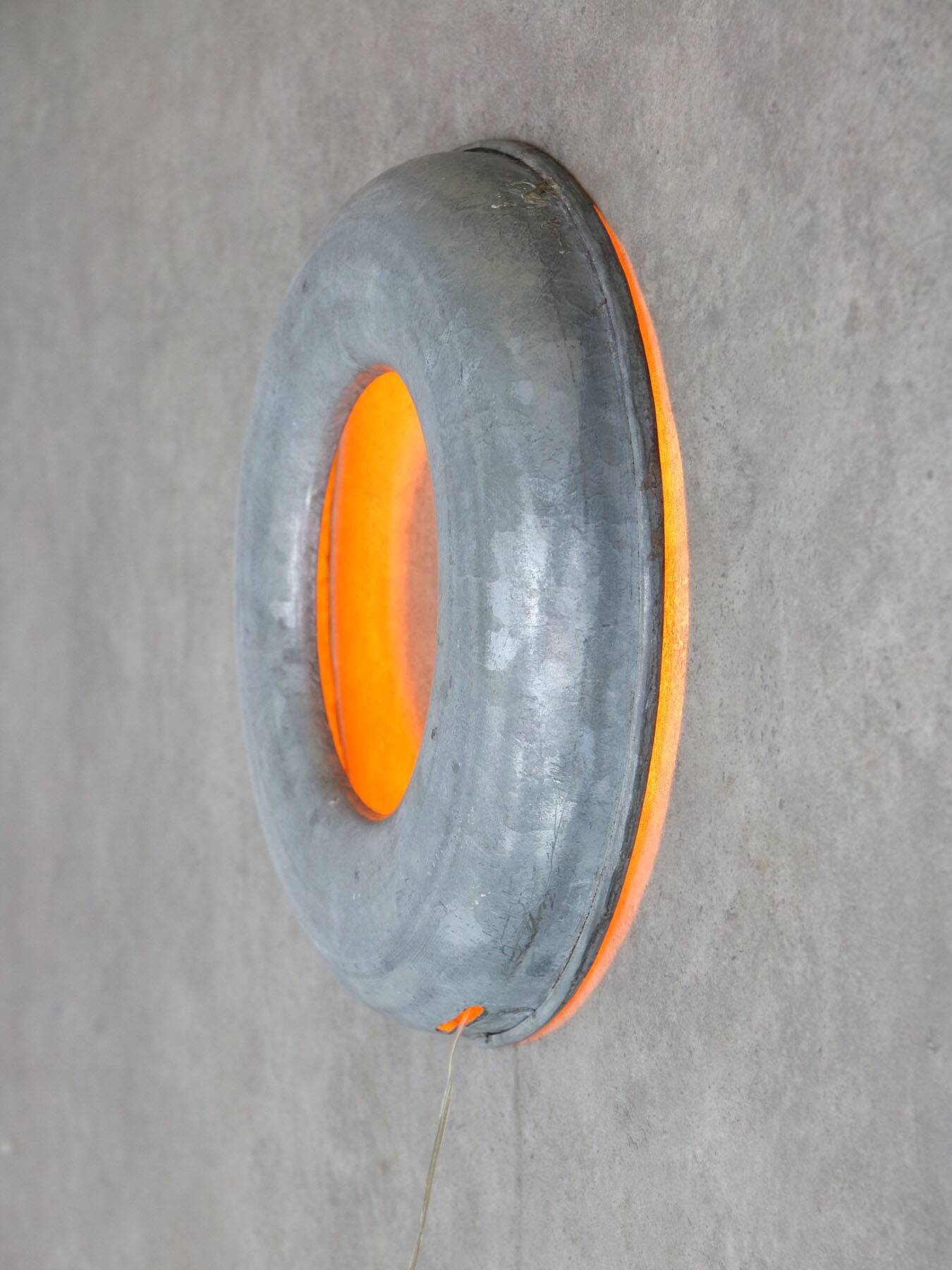 Vintage Italian Metal Donought Wall Lamp