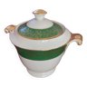 Sucrier - Porcelaine de Limoges - doré et vert Empire