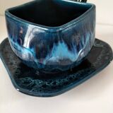 Vallauris style square cup and saucer