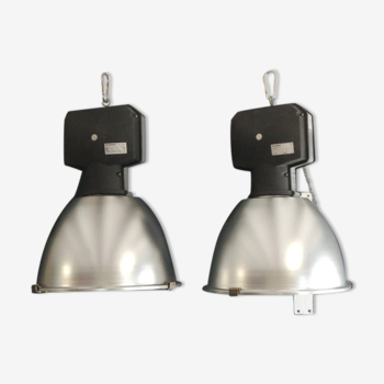 Set of 2 industrial factory lamps