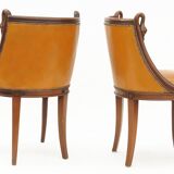 Series of 4 swan neck chairs