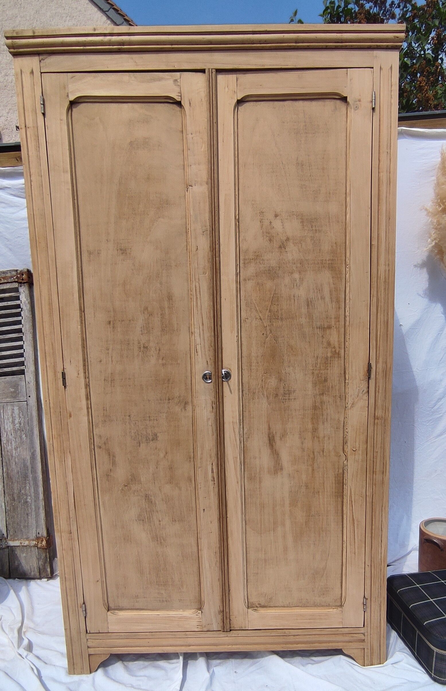 Parisian wardrobe in raw wood