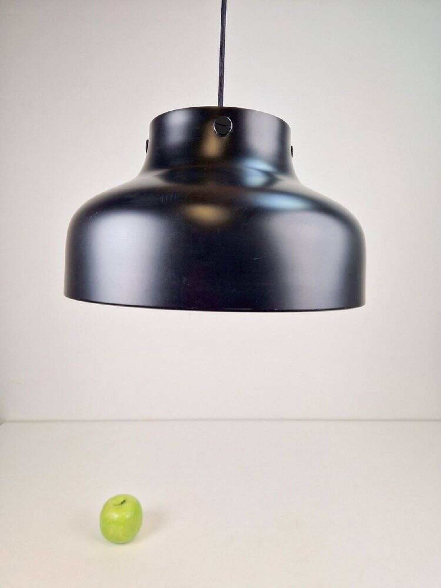Mid-Century Modern Danish Black Jumbo Pendant Lamp by Uniline for Nordisk Solar, 1960s