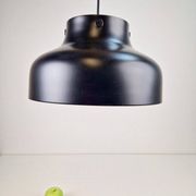 Mid-Century Modern Danish Black Jumbo Pendant Lamp by Uniline for Nordisk Solar, 1960s