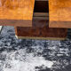 Table basse bar  en Loupe d’orme maison  Lancel vintage 1970