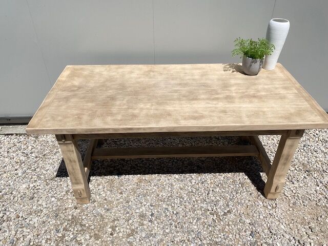 Stripped farmhouse table extensions to 255 cm