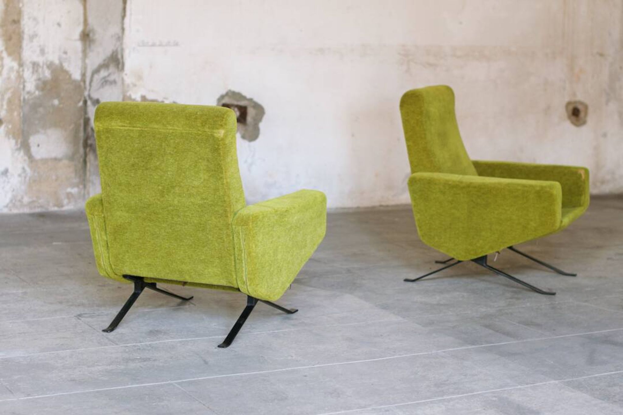 Set de salon canapé - 2 fauteuils design 1960 par Paul Geoffroy Troika Airborne