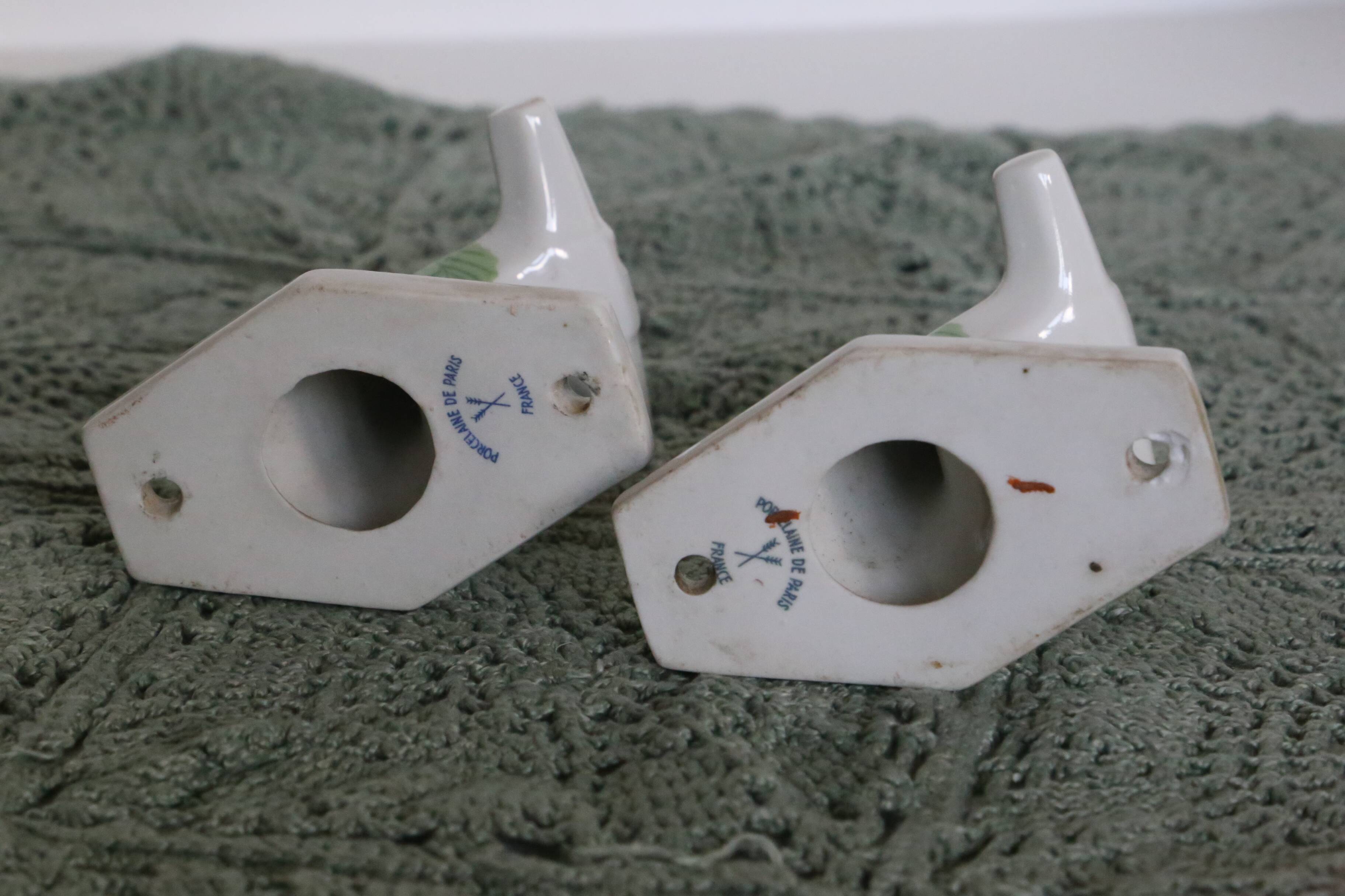 Pair of Paris porcelain coat hooks