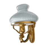 Vintage brass and opaline sconce