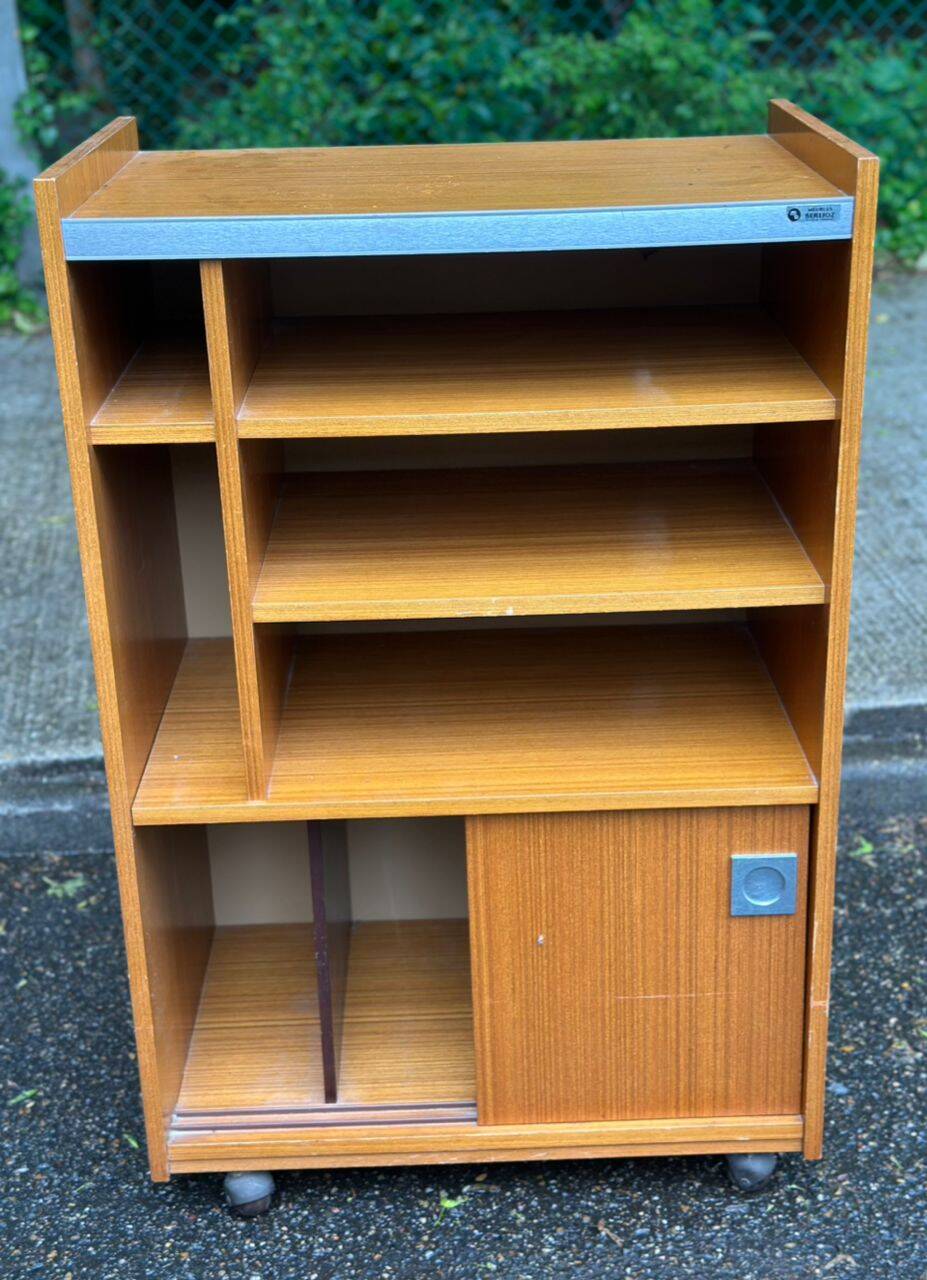 Berlioz 1970 storage cabinet on wheels in oak