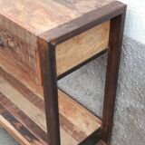 Console with 4 drawers in old wood