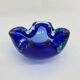 Mid-century design set of 6 blue Murano glass bowls, 1970s