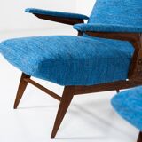Mid-Century Modern Pair of Armchairs by Vittorio Dassi, Italy, 1960s - New Upholstery